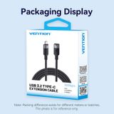  Cáp Nối Dài C to C VENTION TRF 100W (USB3.2 Gen2, Male to Female, 4K@60Hz, 1M, 10Gbps) 