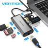  Hub Mở Rộng Kết Nối Đa Năng 8-in-1 VENTION CND (Type-C to HDMI 4K/USB3.0*3/RJ45 1000Mbps/TF/SD/PD) 