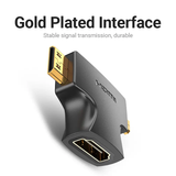  Đầu Chuyển 2 in 1 Mini+Micro HDMI to HDMI 1080p VENTION AGF (1080p@60Hz, Male to Female) 