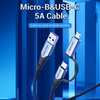 Cáp Sạc Nhanh USB to Type-C+Micro 5A VENTION CQF (480 Mbps, Braided Cable) 