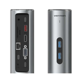  Hub Mở Rộng Kết Nối Đa Năng 12-in-1 VENTION TPJ (Type-C to HDMI/VGA/USB3.1Gen 2/Type C 3.1Gen2/USB3.0*2/RJ45/SD/TF/3.5mm/PD/DC Docking Station EU) 