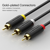  Cáp Âm Thanh Cao Cấp Đầu Bông Sen 3RCA to 3 RCA VENTION BCA (Male to Male) 