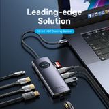  HUB chuyển đa năng Vention 10 in 1 TQW (USB-C to DP/HDMI x 2/USB 3.0 x 2/USB 2.0/RJ45/SD/TF/PD MST Docking Station) 