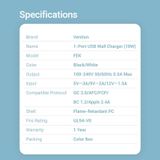  Sạc nhanh USB 1 cổng Vention 1-Port USB Wall Quick Charger (18W, QC3.0/ AFC/FCP Support, EU-Plug) 