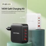  Củ sạc nhanh đa năng 4-Port Vention GaN Charging Kit 140W - FEIBO (TypeCx3 + USB A, PD3.1EU/US/UK-Plug) 