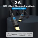  Nylon Braided USB 2.0 C Male to C Male 3A Cable 
