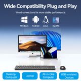  Combo chuột kèm bàn phím không dây Vention Wireless Full-Sized Keyboard and Mouse Combo - KTDB0-EN (with Mouse Pad Black Slim Type - US English Layout) 