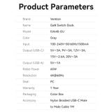  Vention 3-Port USB (C+A)+HDMI GaN Switch Dock (60W/5W/4K@60Hz) EU-Plug 