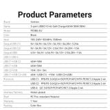  Vention 3-Port USB(C+C+A) GaN Charger(65W/30W/30W) EU-Plug 