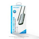  Hub chuyển tốc độ cao Vention 5in1USB-C to USB-C Gen 1/USB3.0x3/PD Hub - TND (USB-C Gen1 - 5Gbps high speed, PD100W Fast charge) 