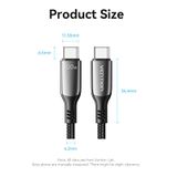  Cáp sạc nhanh C to C 100W Vention Cotton Braided USB 2.0 C Male to C Male 5A Cable 