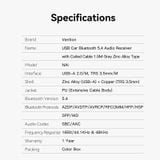  USB Bluetooth With Coiled Cable 1.5M VENTION NAI (Bluetooth v5.4, Tích Hợp Mic) 