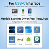  USB-C to USB 2.0*3/RJ45/Micro-B HUB 0.15M Black ABS Type 