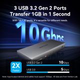  HUB Chuyển Đổi Đa Năng 11-in-1 VENTION TPW (Type-C to RJ45 1Gbps + 1*TF/SD + 1*USB-C Host + 1*Type-C PD100W + 1*USB-C/1*HDMI2 4K@60Hz + USB-A 3.2 Gen2 10Gbps + 2*Type-C 3.2 Gen2 10Gbps + DP or HDMI1 4K@60Hz, DisplayLink, Compatible with Windows/MacOS) 