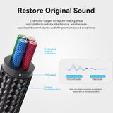  Cotton Braided 3.5mm Male to 2RCA Male Audio Cable Blue Aluminum Alloy Type 