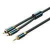  Cáp chuyển âm thanh Vention Cotton Braided 3.5mm Male to 2RCA Male Audio Cable - BCS (AUX 3.5mm sang Jack bông sen ) 