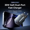  Vention 2-Port USB (C+A) GaN Charger (30W/18W) EU-Plug 