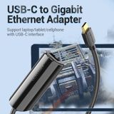  Cáp chuyển C to cổng mạng LAN Vention USB-C to Gigabit Ethernet Adapter 0.15M - CFB (C to RJ-45, USB3.0/ 1000Mbps) 