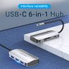  HUB chuyển đa năng tích hợp đầu đọc thẻ nhớ Vention 6in1 Docking Station - TNH (USB-C to USB3.0x3/SD/TF/PD) 