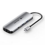  HUB chuyển đa năng tốc độ cao Vention 9in1 Expand Docking Station - TQM ( USB-C to HDMI/USB-C Gen 1/USB 3.0 x 2/RJ45/SD/TF/TRRS 3.5mm/PD) 