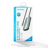  HUB chuyển đa năng tích hợp đầu đọc thẻ nhớ Vention 6in1 Docking Station - TNH (USB-C to USB3.0x3/SD/TF/PD) 