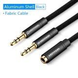  Cáp Âm Thanh AUX 2 in 1 3.5mm VENTION BBT (Braided Cable) 