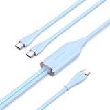  Cáp sạc nhanh Type C Vention 2in1 Dual Type C Fast Charge Cable 5A/100W (Type-C Male to 2 Type-C Male, E-Marker chip, Dual Fast charge) 