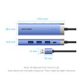  HUB chuyển đa năng tốc độ cao Vention 5in1 Worksation - TGF (USB 3.0 to USB 3.0 x 3/RJ45/USB-C, Aluminum Alloy) 