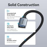  Cáp USB nối dài tốc độ cao Vention Cotton Braided USB 3.0 Type A Male to Female Extension Cable - CBL (USB3.0/ 5Gbps, Aluminum Alloy 