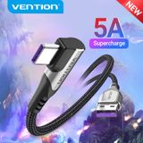  Cáp Sạc Nhanh USB to Type C 40W VENTION COG (5A, Right Angle Cable) 