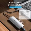  HUB chuyển đa năng Vention 9in1 USB-C Docking Station - TQL ( Type C to HDMI/USB 3.0 x 3/RJ45/SD/TF/TRRS 3.5mm/PD) 