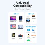  HUb chuyển đa năng Vention 5in1 Vention Docking Station (USB-C to HDMI/USB 3.0 x3/PD, 4K@60Hz, 100W PD Quick charge ) 