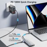  HUB chuyển đa năng tốc độ cao Vention 9in1 Expand Docking Station - TQM ( USB-C to HDMI/USB-C Gen 1/USB 3.0 x 2/RJ45/SD/TF/TRRS 3.5mm/PD) 