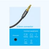  Cotton Braided 3.5mm Male to 2RCA Male Audio Cable Blue Aluminum Alloy Type 