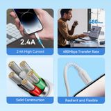  Cáp sạc USB to Lightning Vention Lightning Fast charge Cable 2.4A - LAI ( 1M White) 