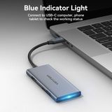  USB-C to HDMI/USB 3.0x3/SD/TF Docking Station Aluminum Alloy Type 0.15M Gray 
