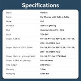  Tẩu Sạc Ô Tô 2-in-1 VENTION FFO 30W (with Built-In C + Lightning Cable) 