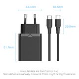 Vention 1-Port USB-C Wall Charger 25W EU-Plug 