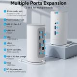  HUB chuyển đa năng Vention 12 in 1 Docking Station - TPH (USB-C to HDMI/VGA/USB 3.1 Gen 1-C/USB 3.0x3/RJ45/SD/TF/TRRS 3.5mm/PD/DC) 