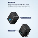  Củ sạc du lịch đa năng 3-Port Vention GaN Universal Travel Adapter 65W (Type Cx3 + A) 