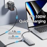  HUB chuyển đa năng Vention 9in1 USB-C Docking Station - TQL ( Type C to HDMI/USB 3.0 x 3/RJ45/SD/TF/TRRS 3.5mm/PD) 