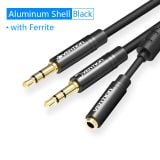  Cáp Âm Thanh AUX 2 in 1 3.5mm VENTION BBT (Braided Cable) 