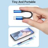  Cotton Braided USB-C Male to 3.5mm Female Audio Cable(DAC) 0.1M Blue Aluminum Alloy Type 