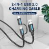  Vention USB 2.0 A Male to 2-in-1 Micro-B&USB-C Male 3A Cable 
