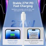  Cáp Sạc Nhanh C to Lightning VENTION LAK 27W (480Mbps, 3A) 