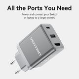  Vention 3-Port USB (C+A)+HDMI GaN Switch Dock (60W/5W/4K@60Hz) EU-Plug 