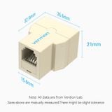  Đầu chia cổng điện thoại bàn Vention RJ11 Female to 2 Female Telephone In-line Coupler Yellow - IRBY0 (Splits 1 telephone line into 2) 