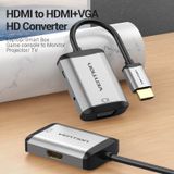  Cáp chuyển video độ nét cao Vention HDMI to HDMI + VGA Converter - AFV (HDMI Male to HDMI Female & VGA Female, Dual-display, 4K HD)) 