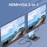  Multi-function USB-C to HDMI/VGA/USB3.0*3/PD Docking Station 0.15M Gray Metal Type 