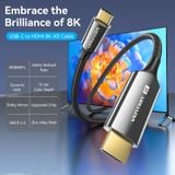  Cáp Chuyển Type-C to HDMI2.1 8K VENTION CRC (8K@60Hz, 4K@240Hz/144Hz, Dolby Atmos, Dynamic HDR, HDCP 2.3, 12-bit Color Depth, 3D Video, eARC, QMS) 